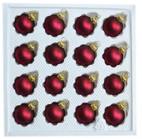 Bombki gładkie 3 cm 16 szt bordo mat