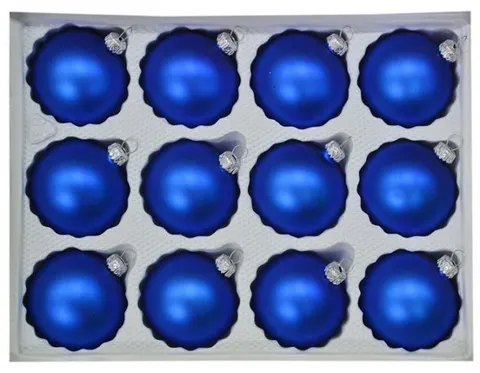 Bombki gładkie 6cm 12 szt niebieski mat