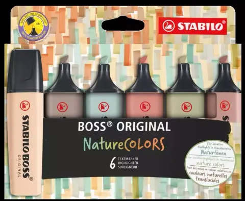Zakreślacz Stabilo Boss Nature Colors zestaw 6 sztuk