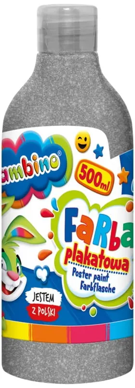 Farba plakatowa srebrna Bambino 500 ml, St.Majewski
