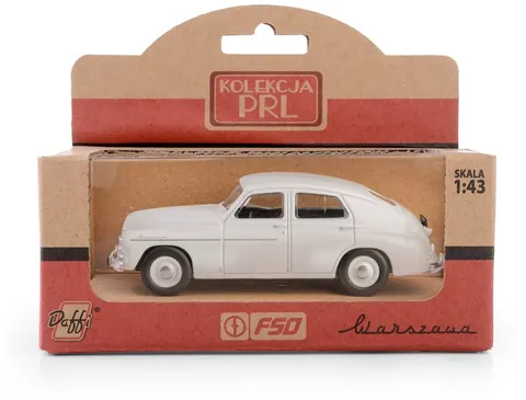 Samochód PRL Warszawa M-20 biały 1:43, Daffi