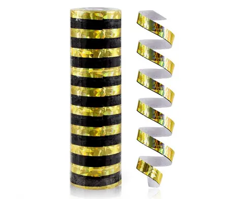 Serpentyna holograficzna złoto czarna 18 krążków x 4m, GoDan