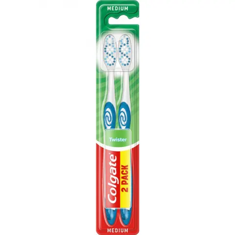 COLGATE TWISTER Szczoteczka do zębów MEDIUM, 2 szt