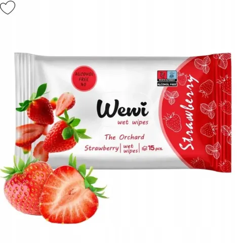 WEWI Chusteczki nawilżane 15 szt TRUSKAWKA, 1 op