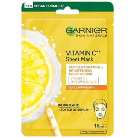 GARNIER WITAMINA C Maska do twarzy rozświetlenie i świeżość, 28 ml