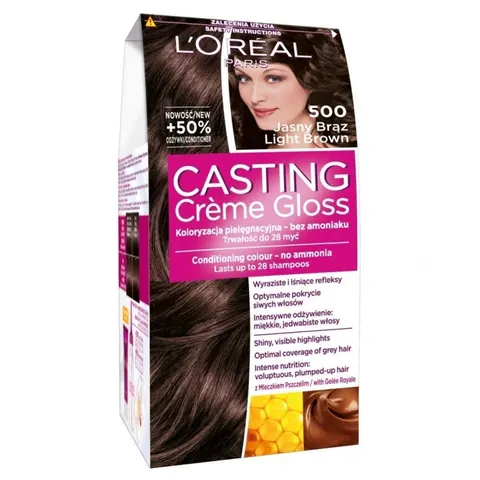 LOREAL CASTING CREME GLOSS FARBA KOLORYZUJĄCA 500 JASNY BRĄZ