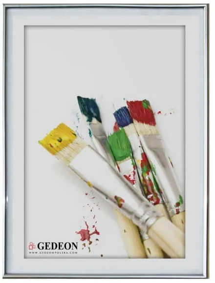 Ramka 29.7 x 42 cm plastikowa srebrna, Gedeon