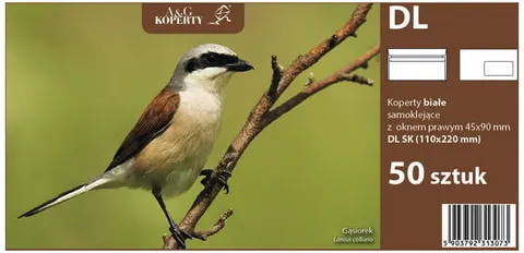 Koperty DL białe ok. pr. SK op. 50 szt. w folii, A&G