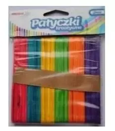 Patyczki kreatywne drewniane 140mm jumbo mix kolor (50szt.) PKD140 BREWIS