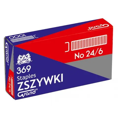 Zszywki 24/6 uniwersalne GRAND 30 kartek kol. srebrny 1000 szt. 110-1388