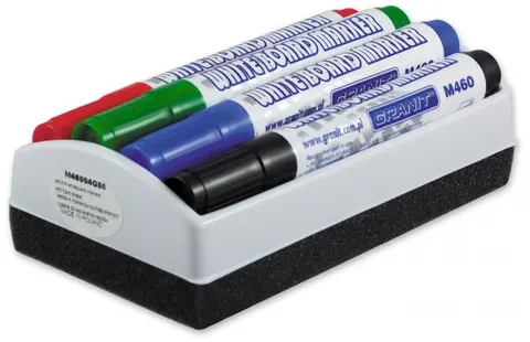 Marker suchościeralny komplet 4-kol. + gąbka G96 Granit