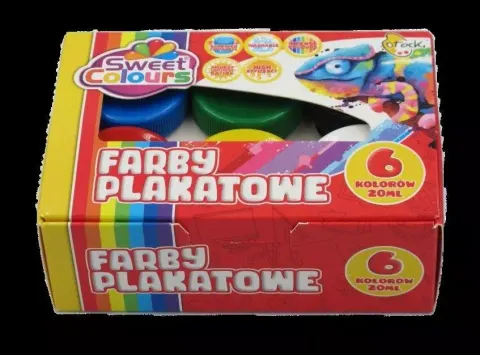 Farby plakatowe 20 ml 6 kolorów Sweet Colours Otocki FP0620SK a6