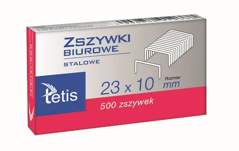 Zszywki 23/10 500szt. do 70-kart, Tetis