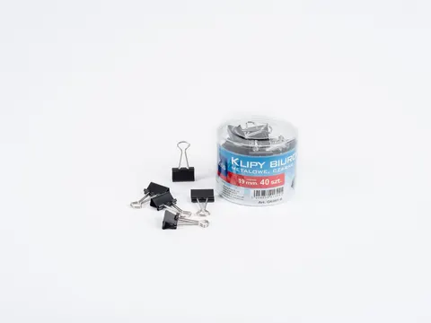 Klipy biurowe Tetis 19mm GK001-B 40 sztuk