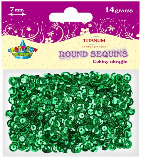 Cekiny okrągłe 7mm 14g CM6GR zielone, Craft-Fun