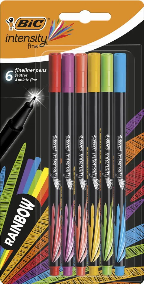 Cienkopisy Intensity Fine 0,4mm 6 kol. Rainbow, BiC