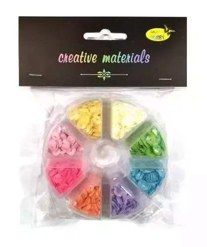 Cekiny 6mm 40g 8-kol pastelowe 426556, Galeria Hobby