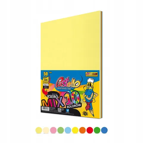 Papier ksero A4 50k 160g 10-kol. mix, Pastello