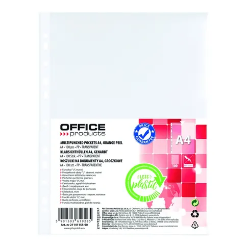 Koszulki na dokumenty groszkowe A4 Office Products 30 mic 100 szt.