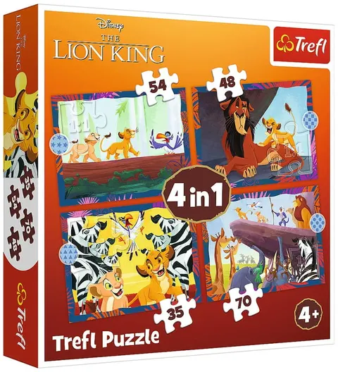 Puzzle 4in1 Brave Lion King - Disney Lion King 34653, Trefl