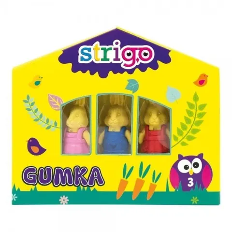 Gumka do ścierania zwierzątka 3 szt.uki, Strigo