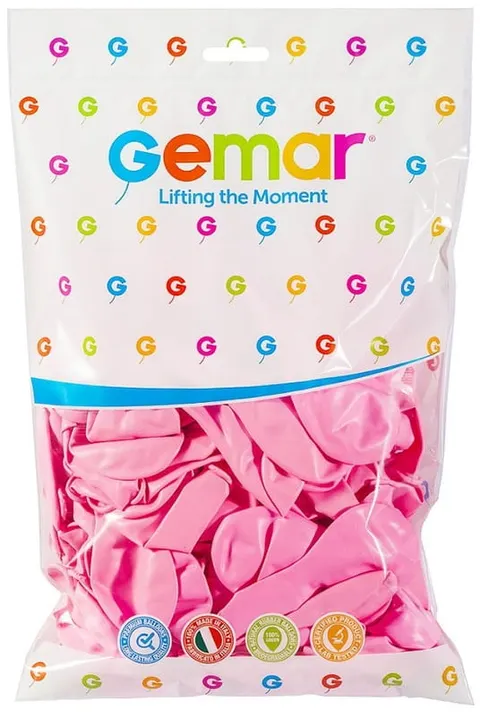 Balony G90 pastelowe 10" różowe jasne/ op. 100 szt., Gemar