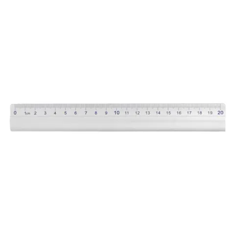 Linijka aluminiowa Leniar S2 20 cm – anodowana, z wkładką przeciwpoślizgową, etui
