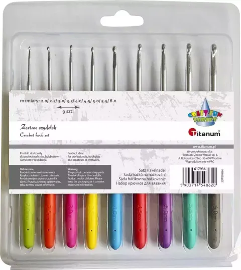 Zestaw szydełek op. 9szt., Craft Fun