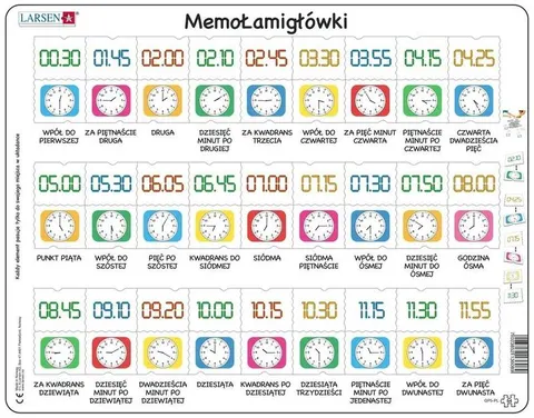Układanka Zegar i czas - rozmiar Maxi (36,5x28,5 cm), Tactic