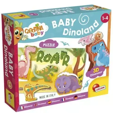 Gra, układanka i puzzle 3w1 Carotina Baby Dinoland, Lisciani
