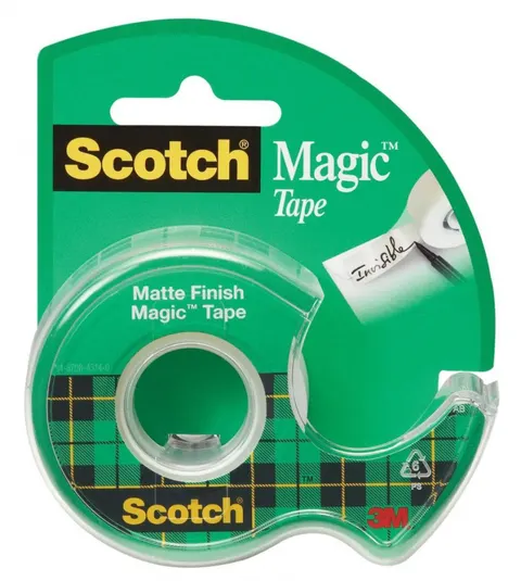 Taśma biurowa klejąca matowa SCOTCH Magic (890; 8-1975) 19mm x 7,5m z podajnikiem 3M-UU005551005