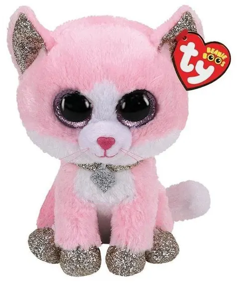 Maskotka Beanie Boos różowy kot FIONA, 15 cm - Regular, TY
