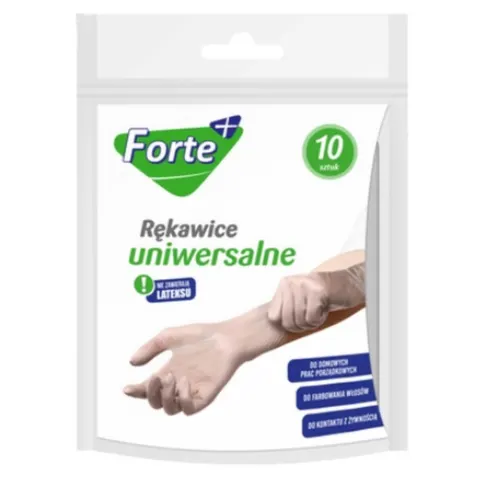 FORTE + Rękawice winylowe rozmiar uniwersalny 10 szt