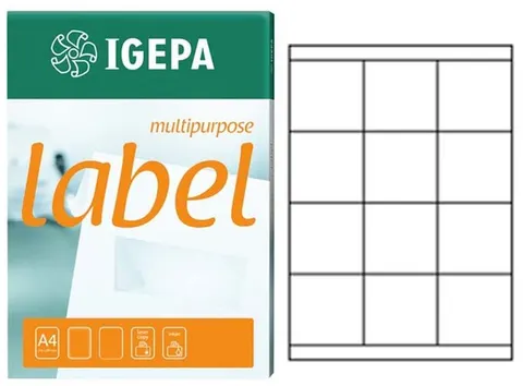 Etykiety 70x67.7mm 12x100ark. Igepa Label