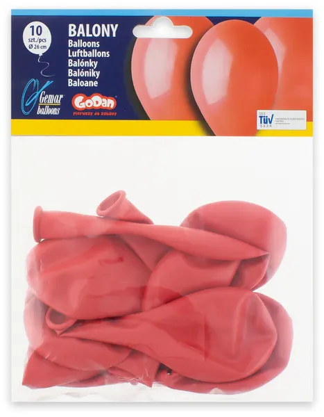 Balony G90 pastel 10 cali - czerwone 45 100 szt Gemar