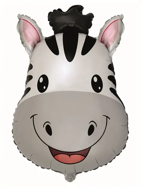 Balon foliowy 24" FX - Zebra (głowa), pakowany, GoDan