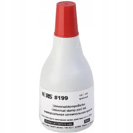 Tusz do stempli czerwony 50ml, 199PO, Noris