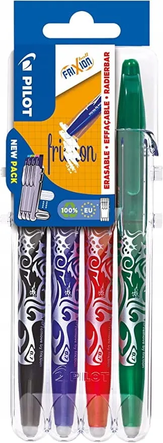 DŁUGOPIS WYMAZYWALNY PILOT FRIXION BALL 0,7mm 4 KOLORY W ETUI 4szt.