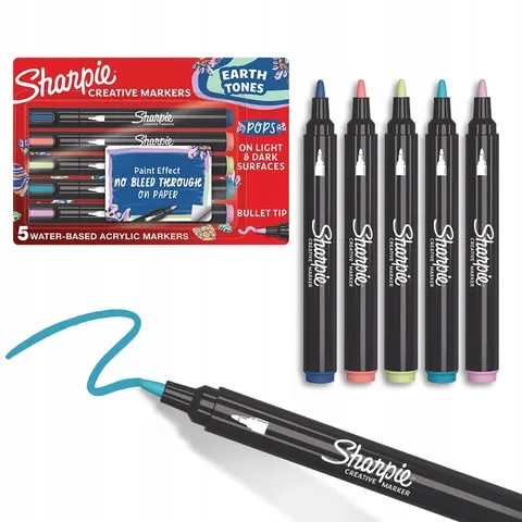 Markery akrylowe 5szt-kolory ziemii, Sharpie