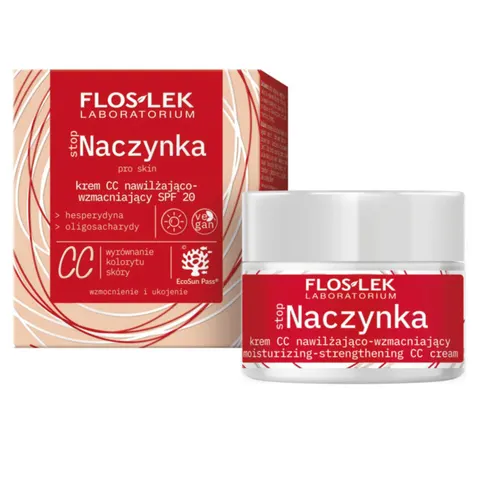 FLOSLEK Krem CC do twarzy nawilżający NACZYNKA SPF 20, 50 ml