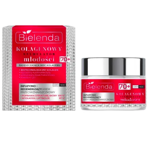 BIELENDA KOLAGENOWY STYMULATOR MŁODOŚCI Krem do twarzy 70+, REGENERUJĄCY, 50 ml