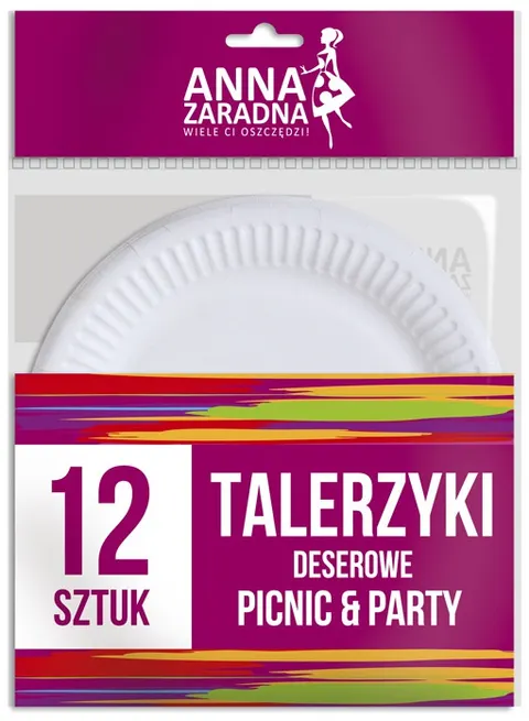 Talerze papierowe 18 cm op. 12 szt., Anna Zaradna