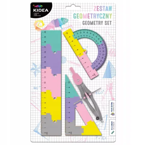 Zestaw geometryczny B Puzzle 20cm 4-el. Kidea, Derform