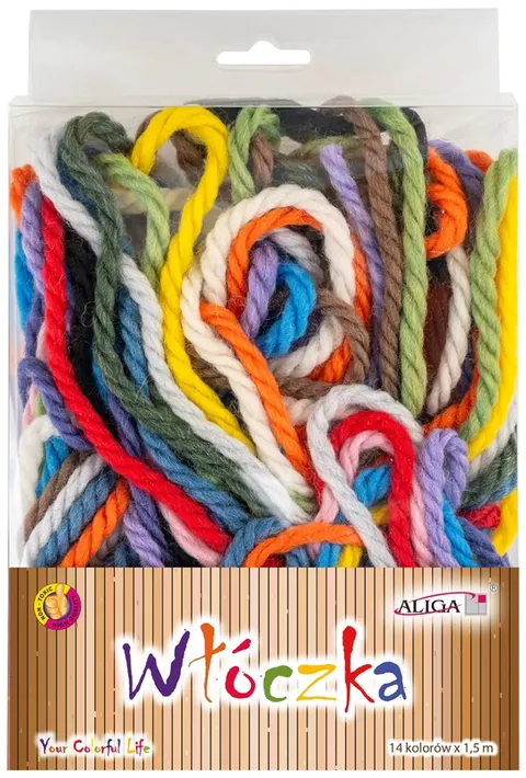 Włóczka WL-8657 mix kolorów, dł 1,5m, op. 14szt., Aliga