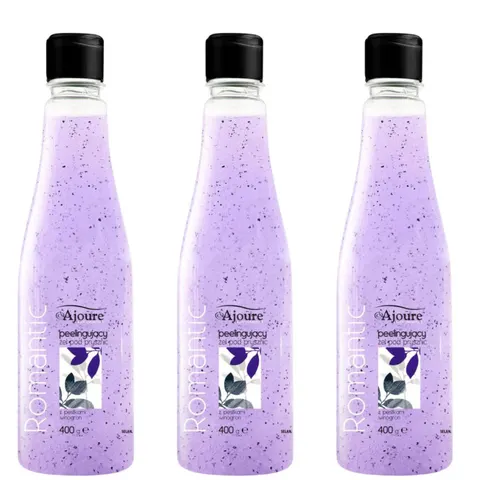 AJOURE Żel Peelingujący pod prysznic WANILIA BORÓWKA ROMANTIC 400 g, pakiet 3 szt.