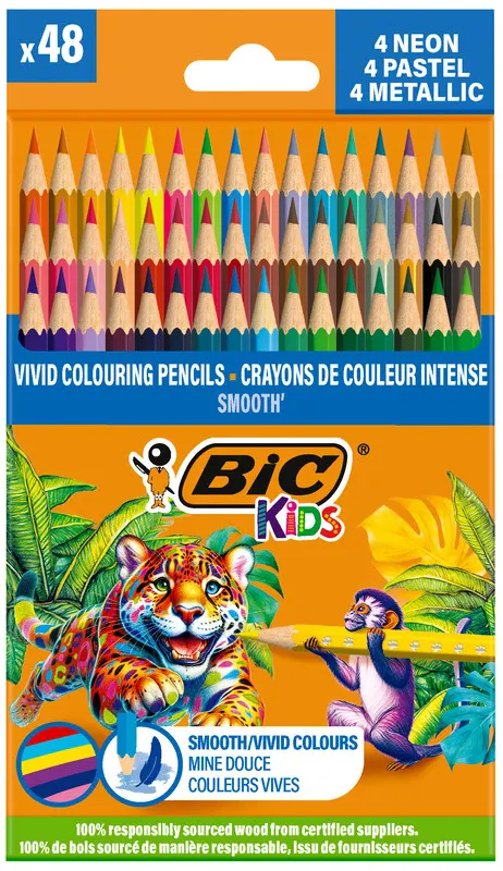 Kredki 48-kol. Kids Smooth ECO, BiC