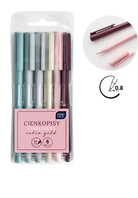Cienkopisy Satin Gold 6 kolorów