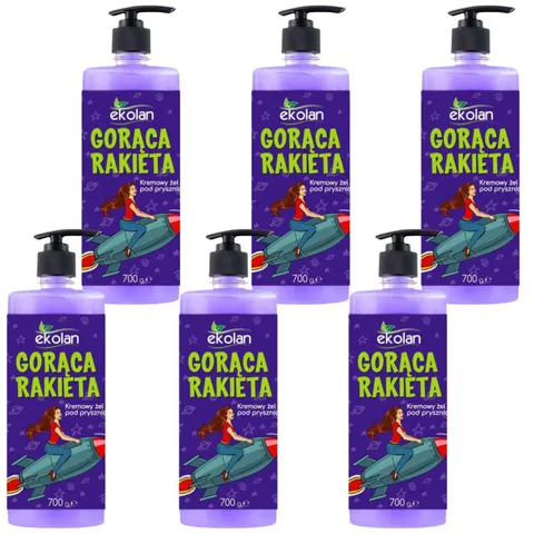 EKOLAN Kremowy żel pod prysznic GORĄCA RAKIETA 700 ml, pakiet 6 szt
