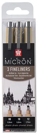 Zestaw cienkopisów Pigma Micron 3 szt., Sakura