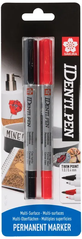 Cienkopisy Identi Pen Black Red 2szt., Sakura